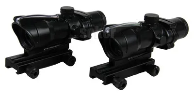 

New ACOG 4x32 Rifle Scope Front Rear Sights hunting shooting with Real Green/ Red Fiber for weapon AIRSOFT AIR PISTOL ARMS