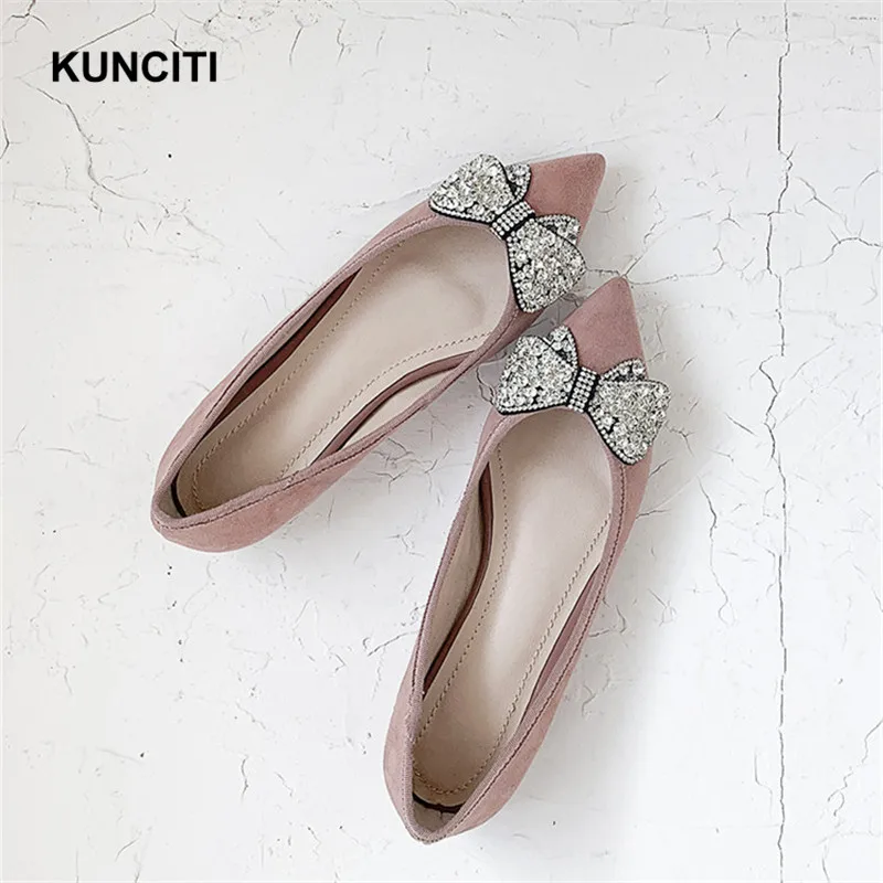 Mujeres Punta On F942 2019 Damas Gamuza Cuero Oxford Corbata Black Pisos Mulas De Slip Moño pink Zapatos Mujer Con wqIES