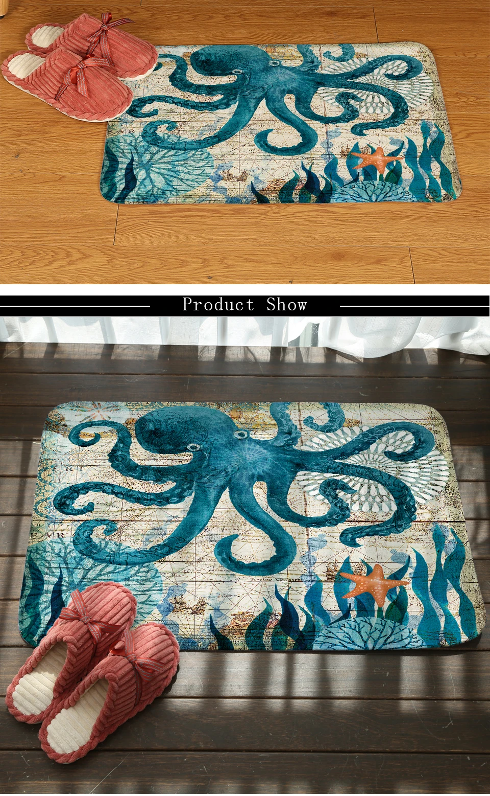 Miracille Морской стиль дверной коврик пол ковер для гостиной морская черепаха узор коралловый флисовый Коврик Противоскользящий Коврик домашний декор