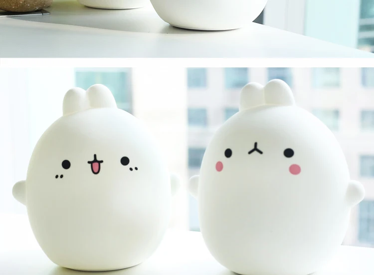 New style Rabbit LED Night Light For Children Baby Kids Bedside Lamp Multicolor Silicone Touch Sensor Tap Control Nightlight (18)
