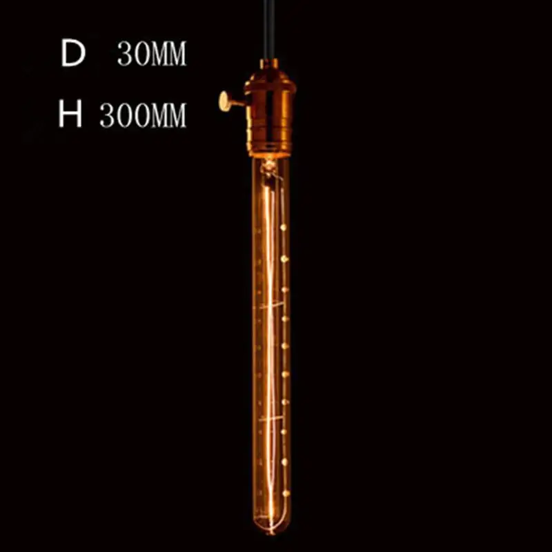 Светодиодный светильник Эдисона в стиле ретро, Вольфрамовая Лампа T125 T185 T225 T300, винтажная лампа Эдисона - Испускаемый цвет: 40W T300