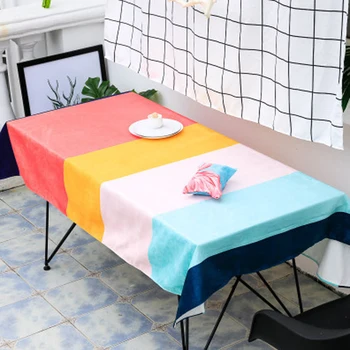 

Fashion Trend American Style Geometry Flamingo Pattern Pink Blue Tea Table Cloth Multi-function Outdoor Camping Tablecloth