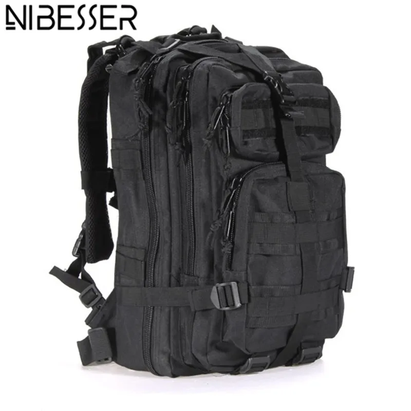 

NIBESSER 3P Waterproof Casual Camouflage Backpack Men's Military Backpack Oxford School Backpacks Multi-function Men Travel Bags