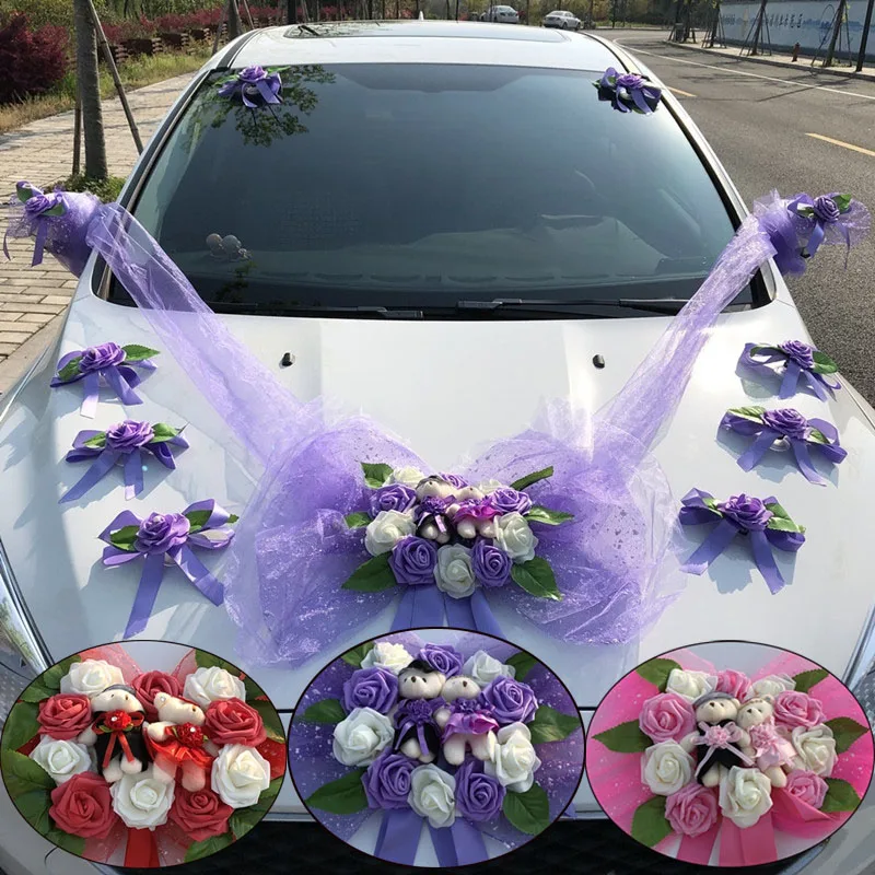 

Artificial Flower Cars Wedding Decoration Kit Romantic Fake Rose Flowers Valentine's Day Party Festival Decorative Supply
