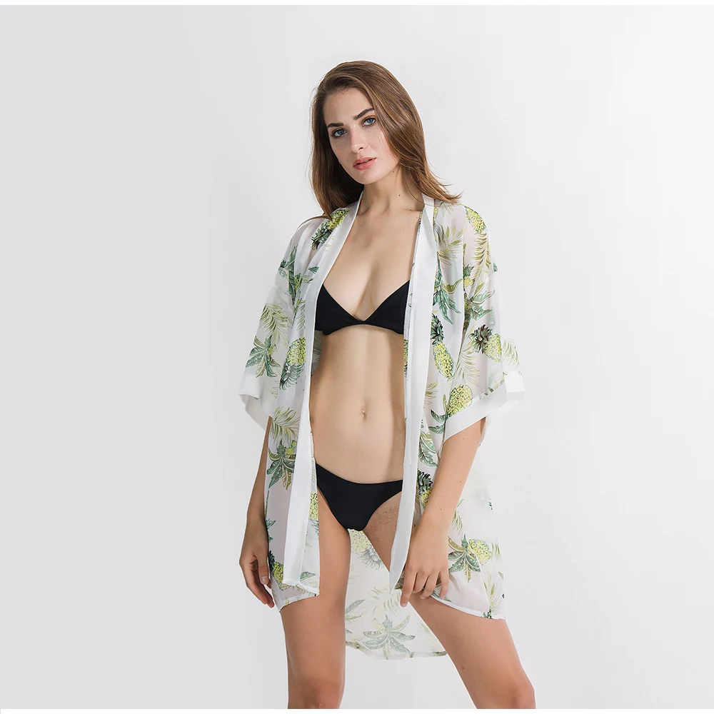 Саида De Praia Feminino 2018 пляж прикрыть парео Playa ананас Сокрытие Туника Платье