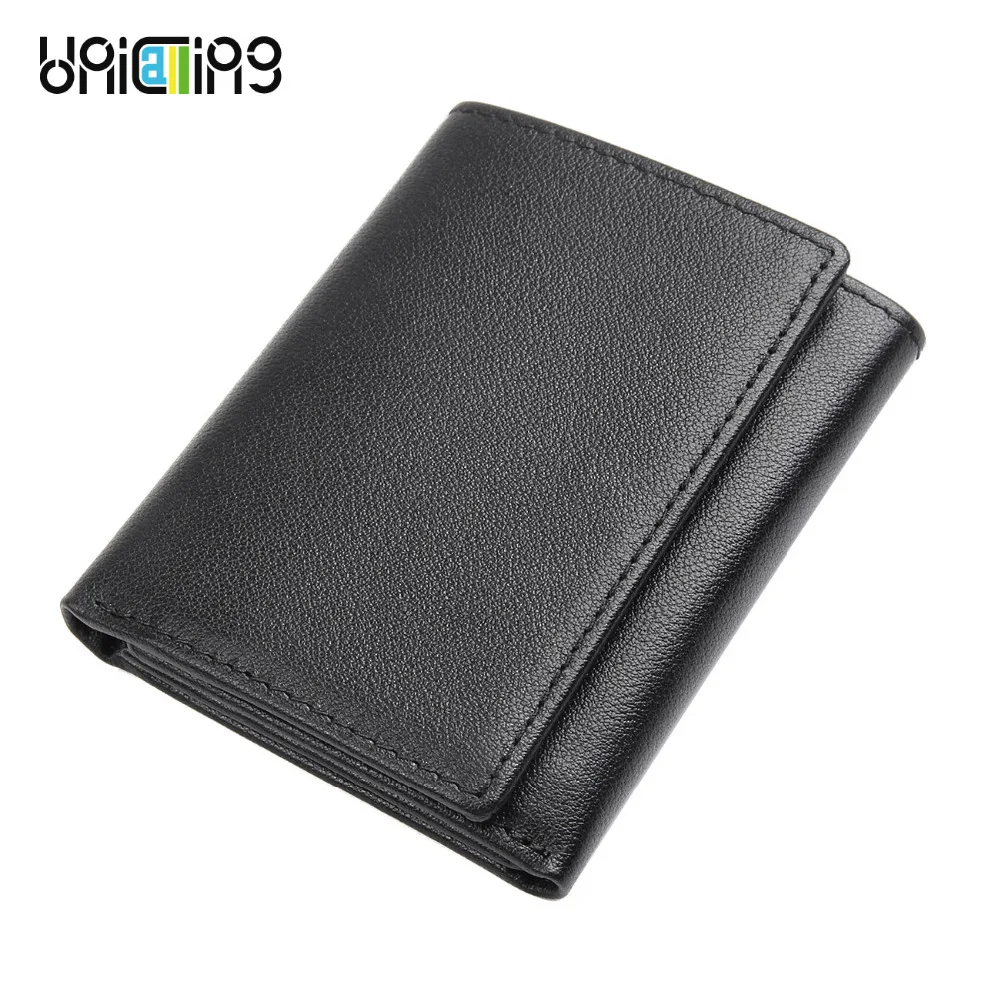 

UNICALLING leather RFID wallet protection for credit cards portable foldable men women genuine leather wallet RFID Blocking