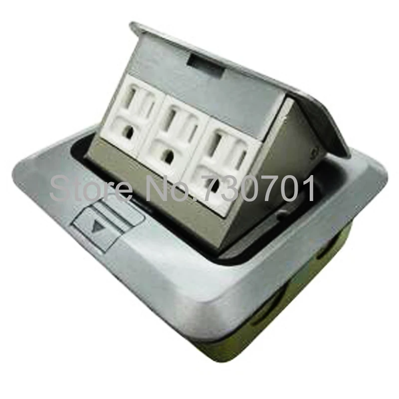 Silver color three USA/Mexico/Canada/Japan standard power floor socket