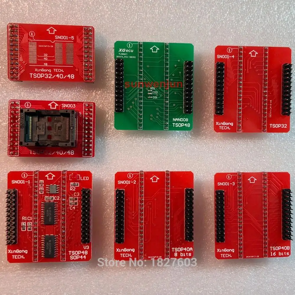 Оригинальный комплект адаптеров SN001 + NAND TSOP32 TSOP40 SOP44 TSOP48 ZIF только для
