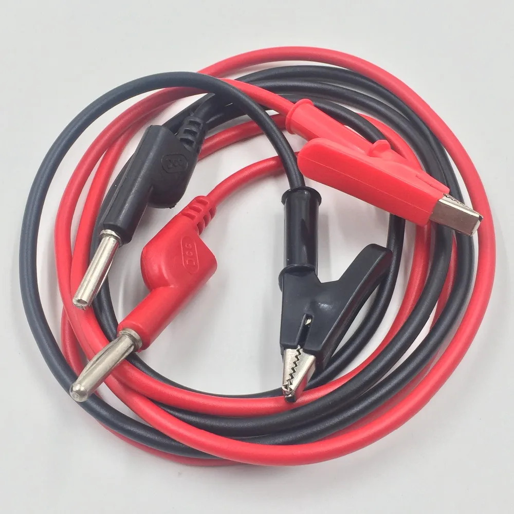 

1 set Alligator Clip Silicone Cable TO 4mm Banana Plug