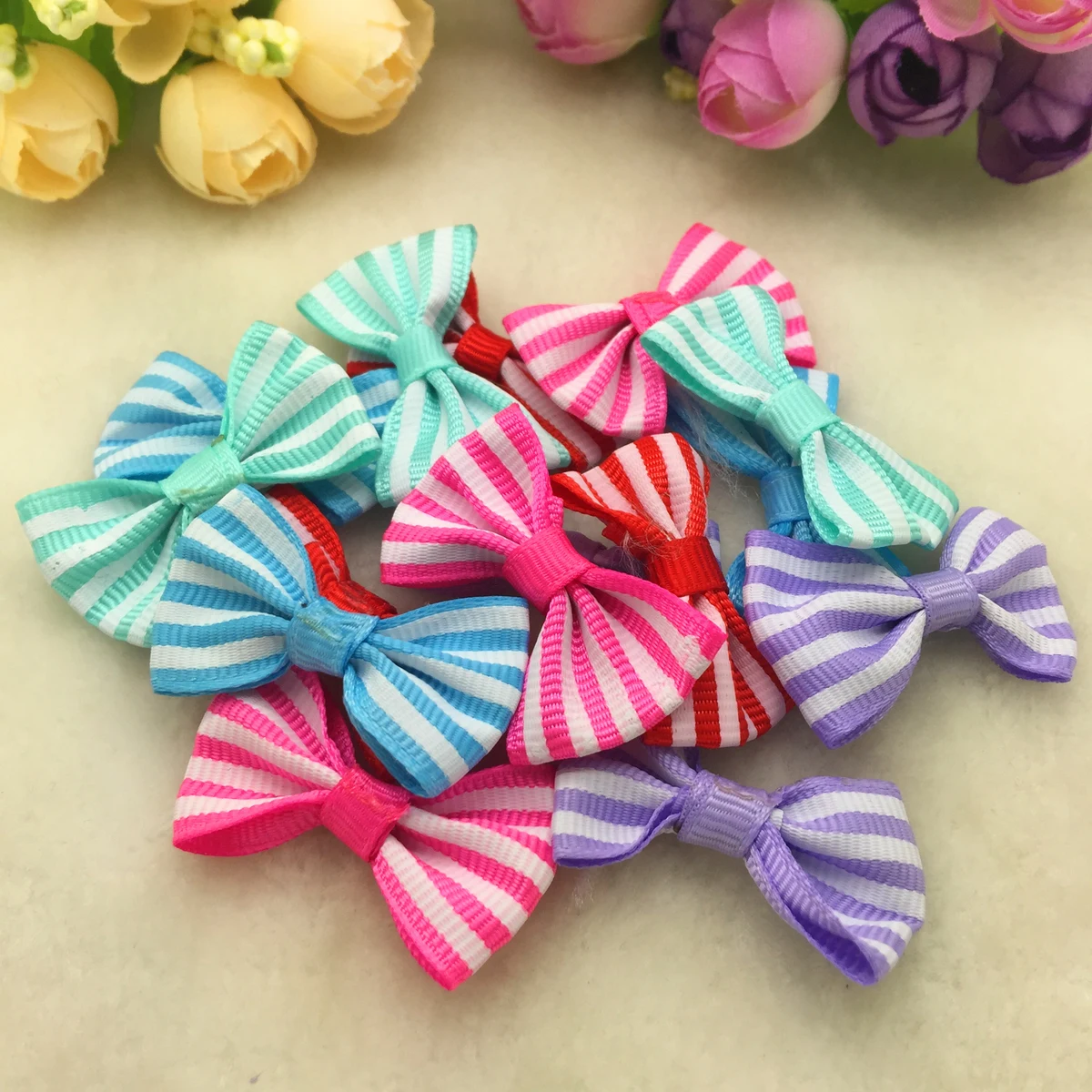 Free Shipping 10Pcs 40mm*25mm Satin Ribbon Organza Lace BOW Appliques/Craft/Wedding Decoration Pick Colors | Дом и сад