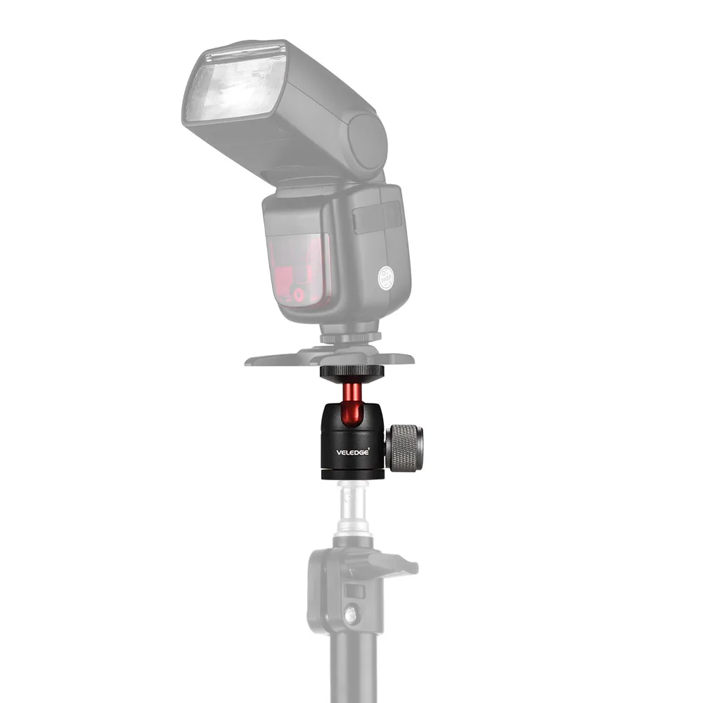 VE светодиодный GE мини-штатив с шаровой головкой адаптер из алюминиевого сплава 360 градусов с 1/4 3/" резьбовым отверстием для видеомонитора светодиодный светильник Speedlite