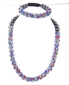 

Christmas Crystal Set Necklace and Bracelet Disco Ball Mullti Color Friendship 10mm Gift Free Shipping