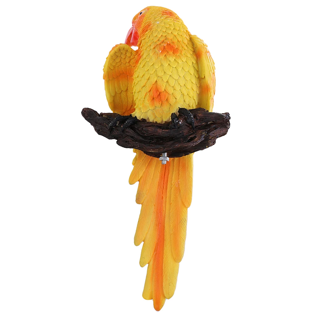 Artificial Parrot Bird Figurine Bonsai Animal Model Home Decor Miniature Fairy Garden Decoration Accessories Stand Statue