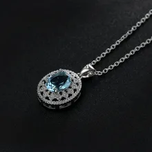 Модное круглое ожерелье с морской синей огранкой из циркона для женщин, серебряная цепочка со стразами ожерелье, свадебные ювелирные изделия Z3D246