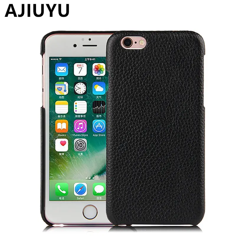 AJIUYU Genuine Leather For iPhone 6 Case Mobile Set Cowhide iPhone6 4.7inch Protective shell Phone iPhon Cover luxury |