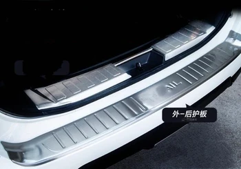

Higher star stailness steel 2pcs(internal+external)Rear trunk scuff Plate,protection bar For Nissan X-trail 2014-2016