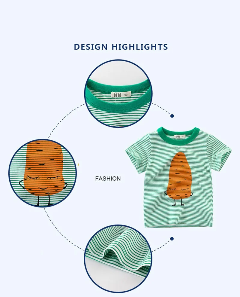 CROAL CHERIE Summer Toddler Boys Girls Clothes Kids Clothing Fashion Letter Short Sleeves Children Shirts Tops Tee 90-140cm (5)
