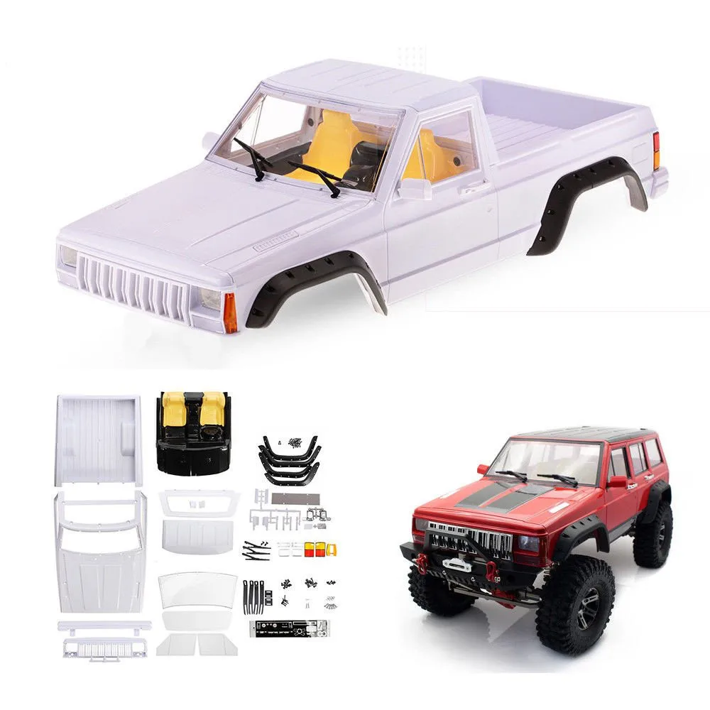 

Unpainted Hard Plastic 313mm Wheelbase Cherokee Pickup Truck Body Shell Kit Set for Axial SCX10 II 90046 90047 1/10 Rc Car Parts
