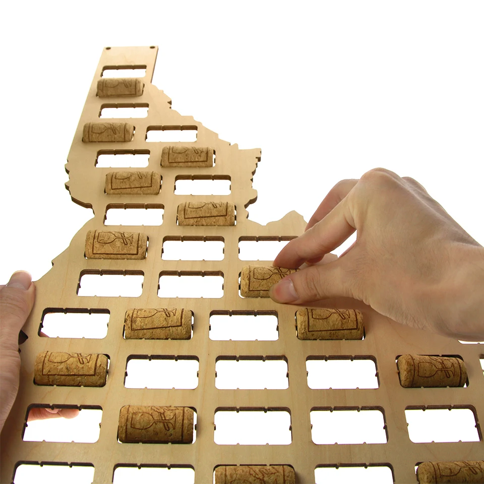 Idaho State Vino Corcho Mapa De Madera De Visualizacion De La