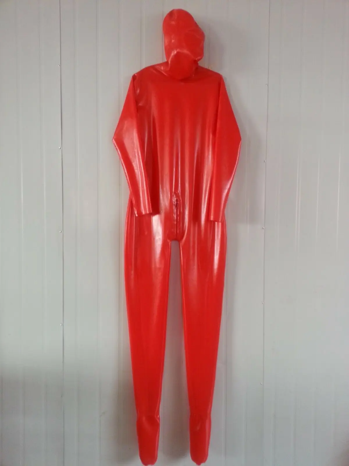 

Latex Rubber Gummi Latexcatsuit FEET Ganzanzug Red Mask Zentai Anzug S-XXL