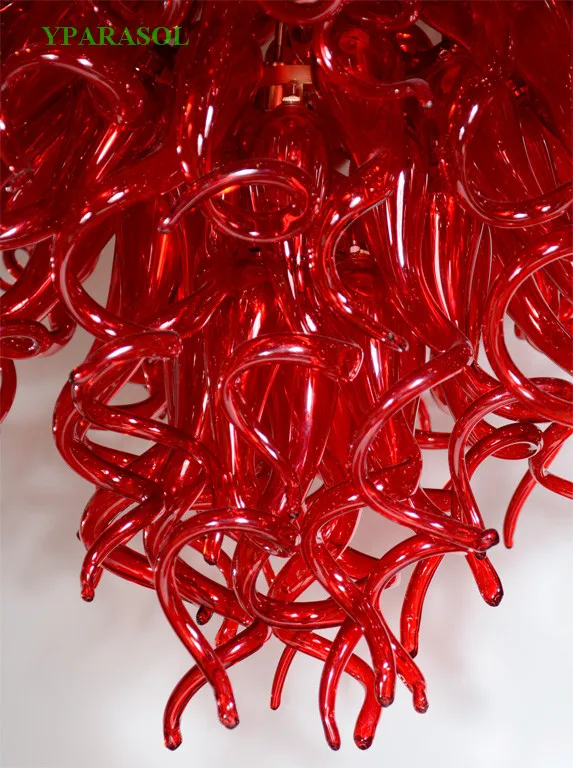 Превосходное качество потолок жилой Красный Кристалл Chihuly стеклянная люстра для свадьбы деко