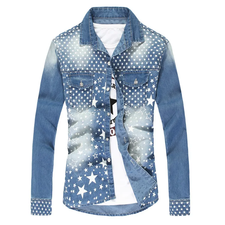 denim shirt with stars