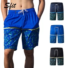 Sfit лето для мужчин быстросохнущая плавание шорты для пляжа Surffing пляжные шорты для будущих мам с сетчатой подкладкой повседневное свободные