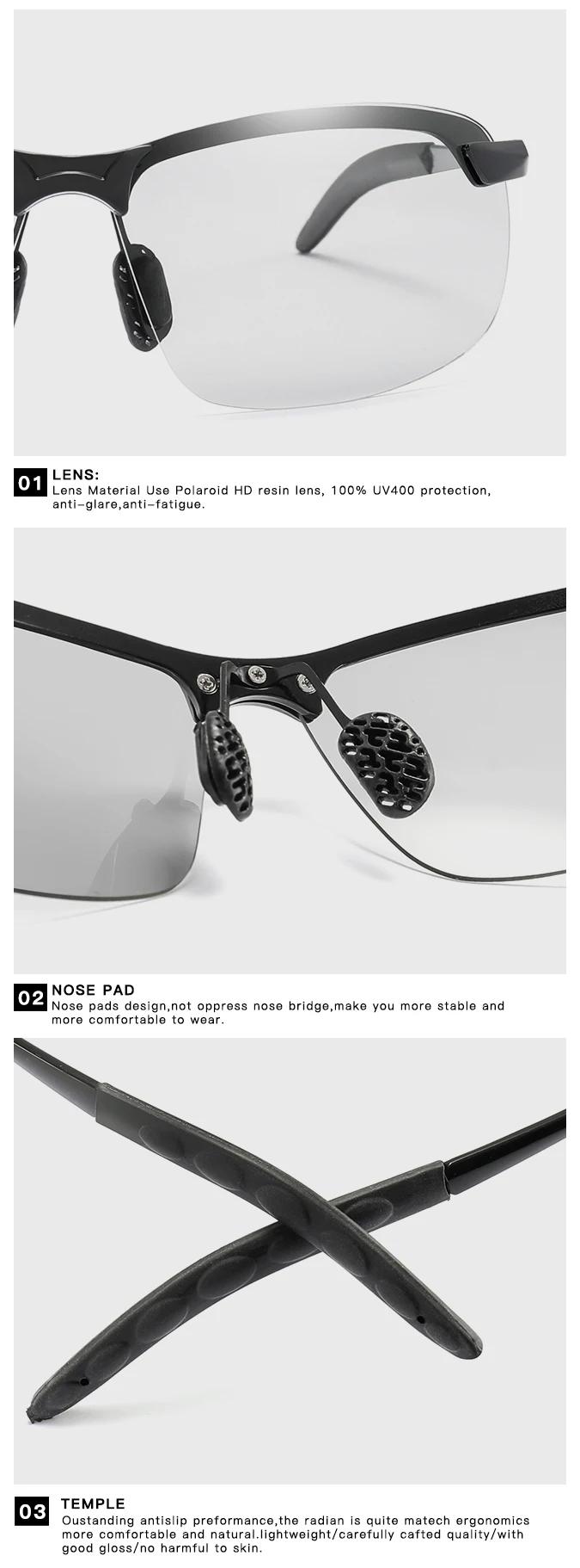 Фотохромные солнцезащитные очки для мужчин, для вождения, крутые, хамелеон, очки, мужские, меняющие цвет, солнцезащитные очки, день, ночное видение, очки для вождения