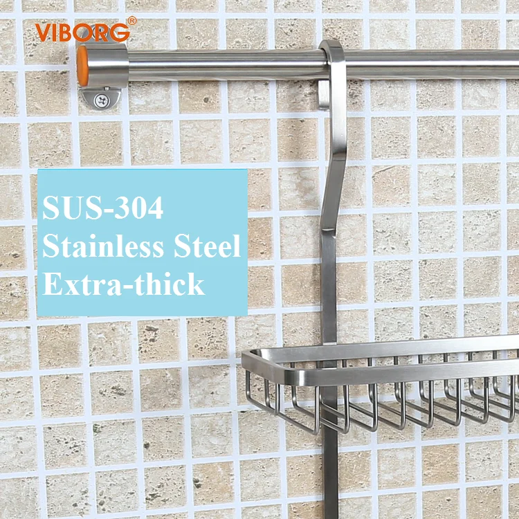 304 Stainless Steel Kitchen Rack Shelf Basket Organizer for Spice Condiment Salt Sugar Dip Herb Containers Jar Cruets Viborg