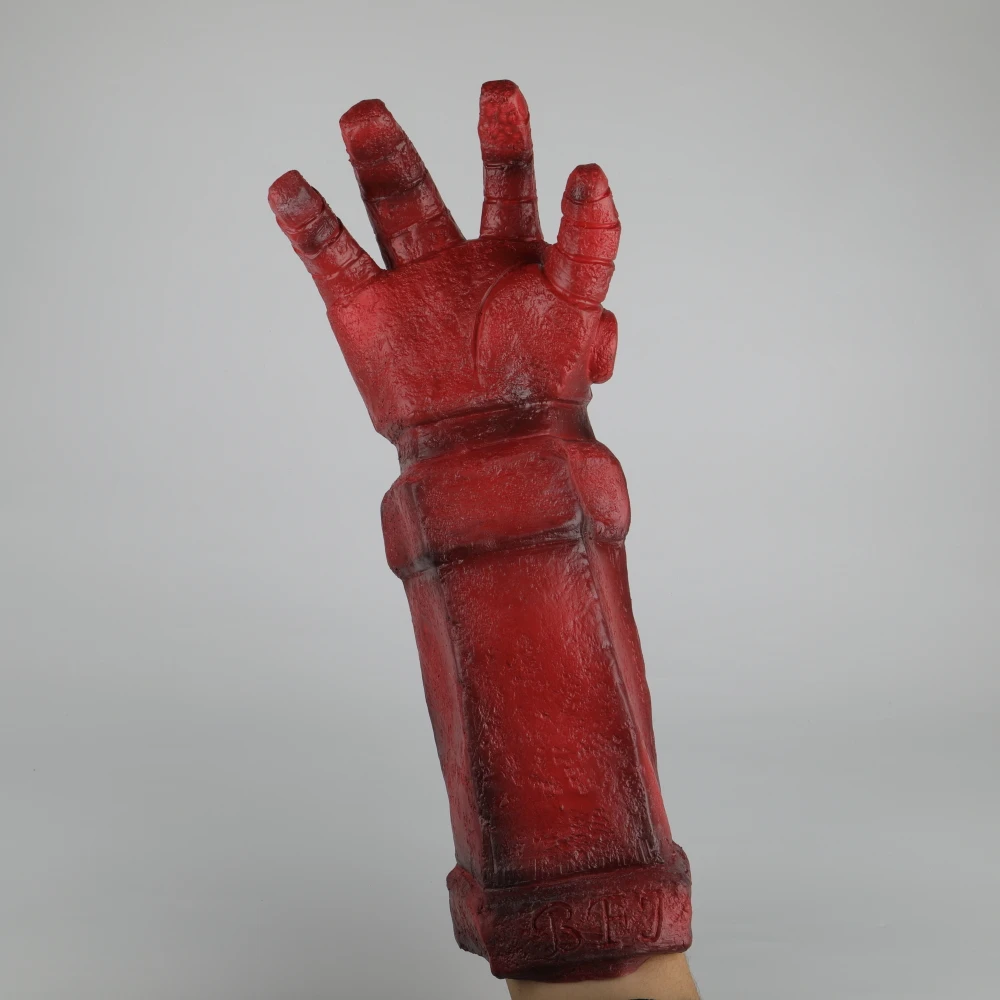 Hellboy Rise of the Blood Queen Glove Right Hand Cosplay Gloves Accessories Armor Latex Hand Gauntlet Party Halloween (16)