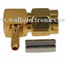 SMA Мужской правый угол connnector, SMA правый угол для RG174 кабель, RG316 кабель, LMR100 кабель, позолоченные