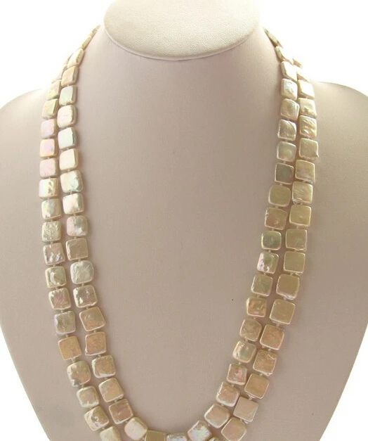 

huij 004902 50"10mm white square freshwater pearl necklace