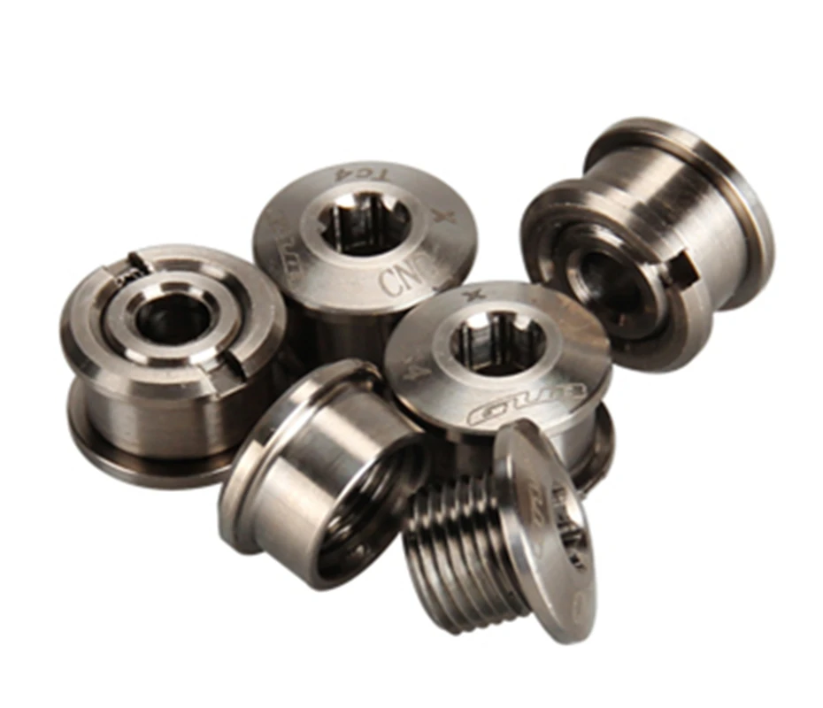 

Titanium Crankset Chainring Bolts Nuts M8 for Fixed Gear Track Cycling Chain Ring Bolts Bicycle Accessories 4pcs/lot