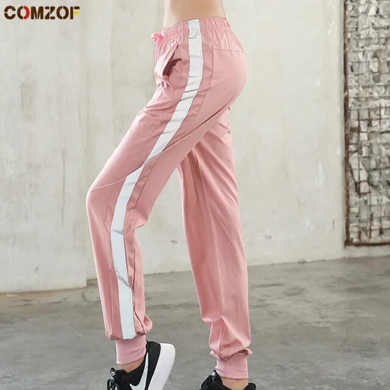 

Night running reflective women pants patchwork summer thin quick dry outdoor sports training trousers fitness gym jogging femme