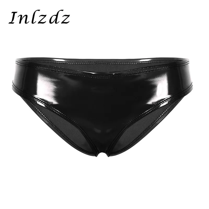 

Womens Patent Leather Panties Mini Bikini Thong Sexy Panties Lingerie Briefs Boxer Shorts Wet Look Low Rise High Cut Underwear