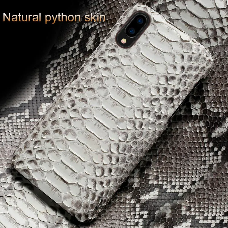 Для huawei p20 lite случае coque натуральной кожи питона для крышка телефон силиконовый