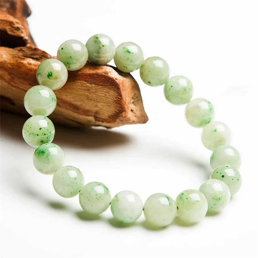 

11mm Genuine Natural Dushan Ja de Bracelets Women Female Stretch Healing Natural Stone Crystal Round Bead Bracelet