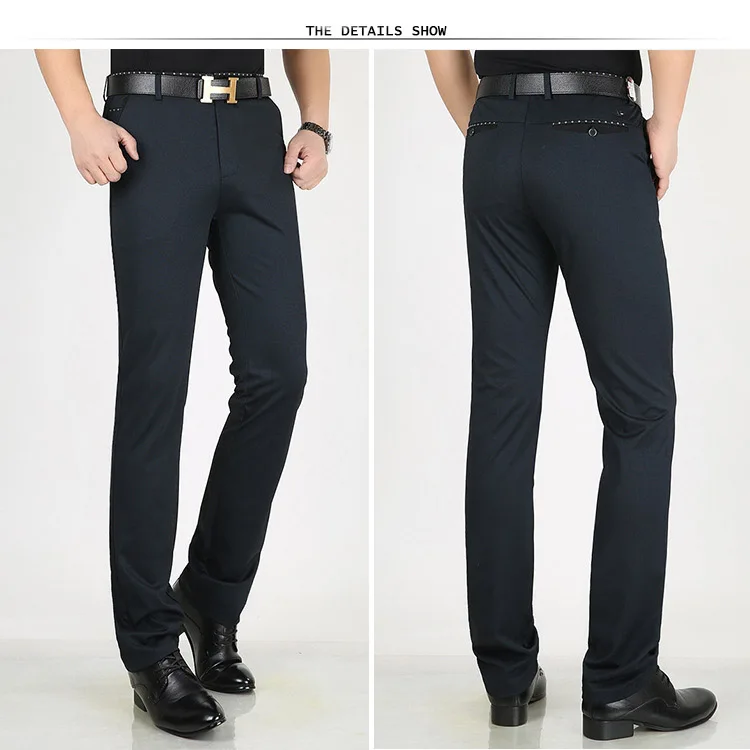 TANG, классические брюки большого размера для мужчин, мужской костюм, брюки, летние мужские брюки, прямые, деловые, офисные, мужские формальные брюки