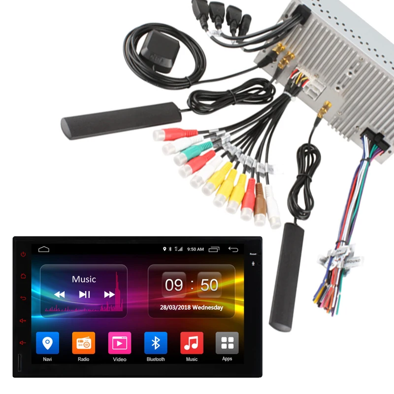 Discount 2 DIN Universal Car Radio player New 4 Core Android 6.0 Car Multimedia Player 2G RAM 16GB ROM Support 4G LTE SIM Car GPS Wifi 2