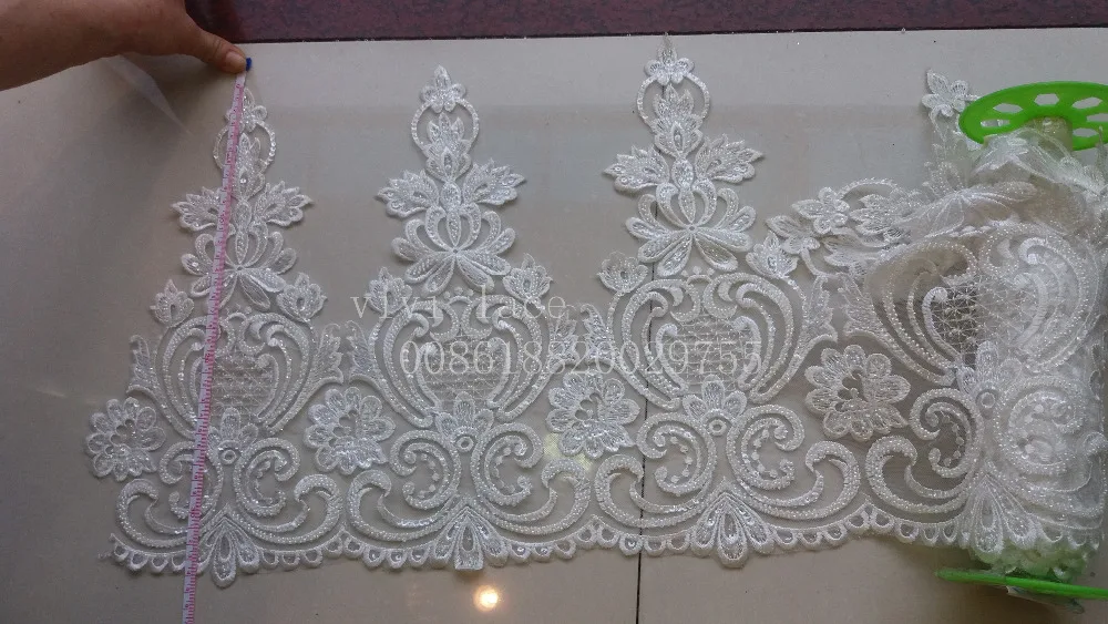 

5yards s002 # offwhite short trim 34 cm heavey beads lace for sawing/party/wedding/fashion design