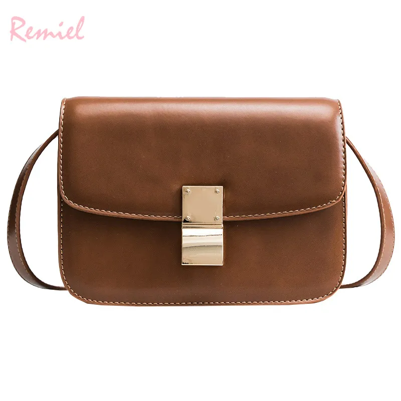  European Vintage Fashion Female Square Bag 2018 New High quality PU Leather Women's Handbag Simple  - 32945028841