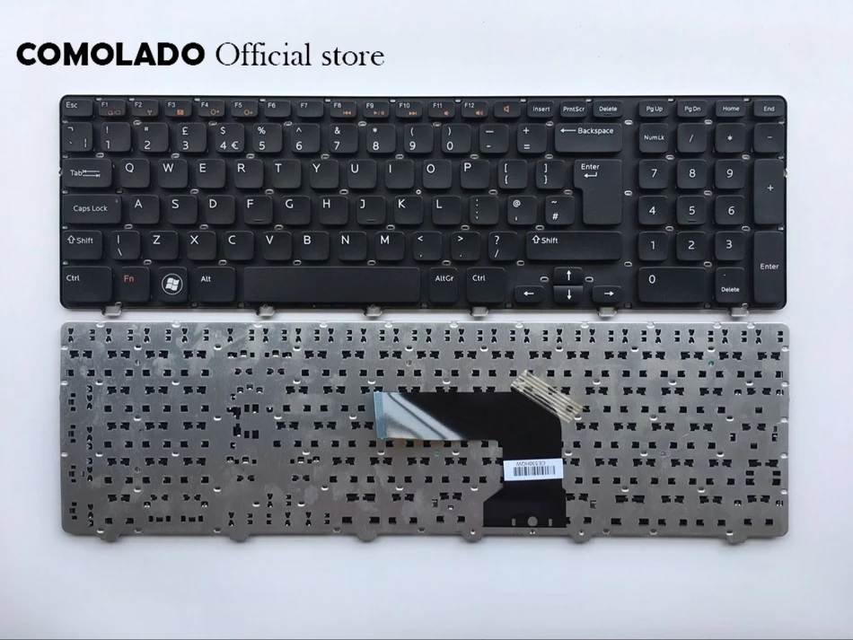 UK keyboard For Dell Inspiron 17 3721 3737 17R 5721 5737 M731R 5735 black without frame keyboard UK Layout