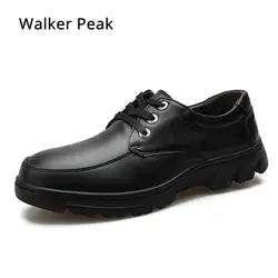 Мужская повседневная обувь из натуральной кожи в деловом стиле, сезон осень-зима, классические непромокаемые мужские кроссовки на шнуровке