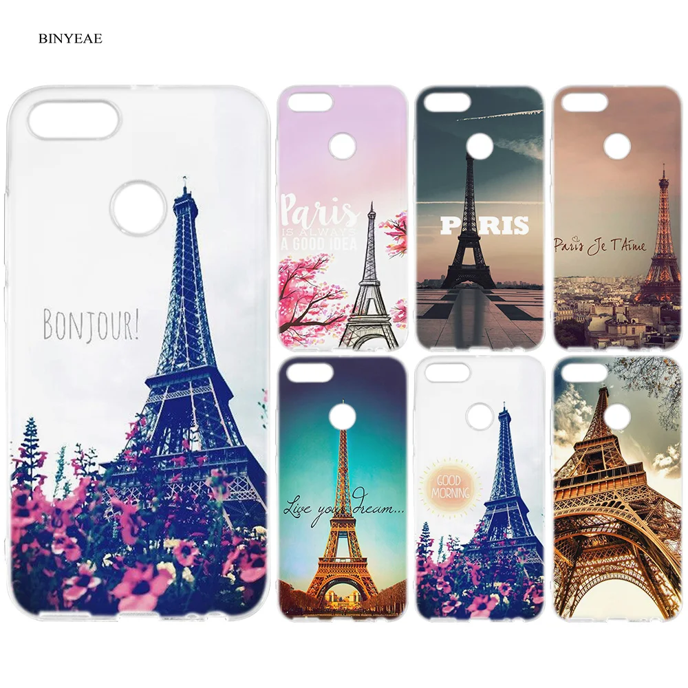 

BINYEAE Paris Eiffel Tower Travel Silicone Cover for Xiaomi A1 A2 8 SE Redmi Note 4X 5 6 5A 6A S2 Pro Letter Pattern Phone Shell