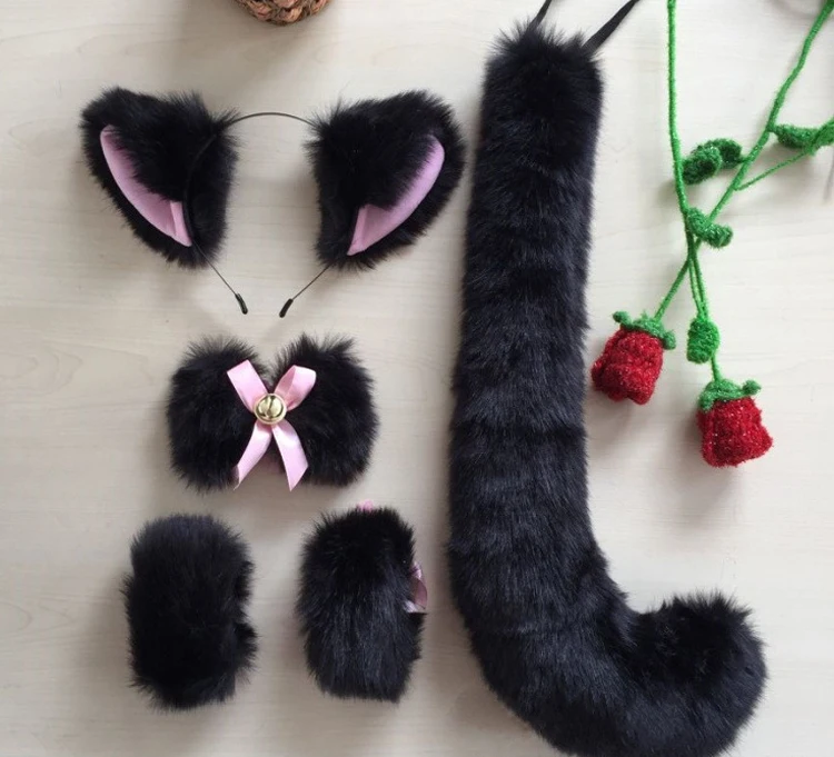 

Fox Ear Hairpin Hairpin Tail Bracelet Tie Bowtie Hair Accessories Anime Cosplay