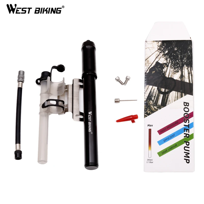 Велосипедный мини насос WEST BIKING портативный велосипедный 260 PSI для шин с циклом