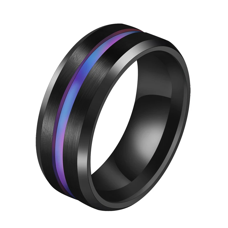 Black Letdiffery горячая Распродажа желобные кольца черные Blu кольца из нержавеющей стали для мужчин очаровательные мужские ювелирные изделия Прямая поставка - Цвет основного камня: Black