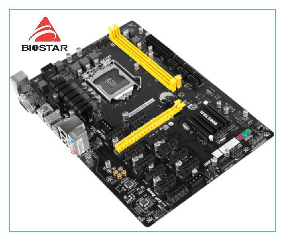 

New BIOSTAR Motherboar TB250-BTC PRO Mining 12PCIE Support 12 Video Card BTC ETH ZEC Mining TB250 BTC G3900 USB 3.0 1151 DDR4