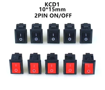 

10pcs KCD11-101 3A/250V small black 10*15mm SPST 2PIN ON/OFF G130 Boat Rocker Switch Car Dash Dashboard Truck RV ATV Home