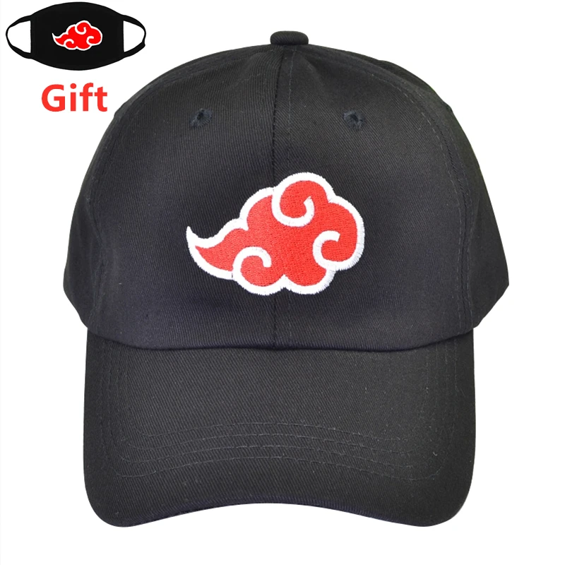 

Mask as Gift Japanese Akatsuki Logo Anime Naruto Uchiha Family Logo Embroidered Baseball Cap hip hop Rapper DJ dad hat cap
